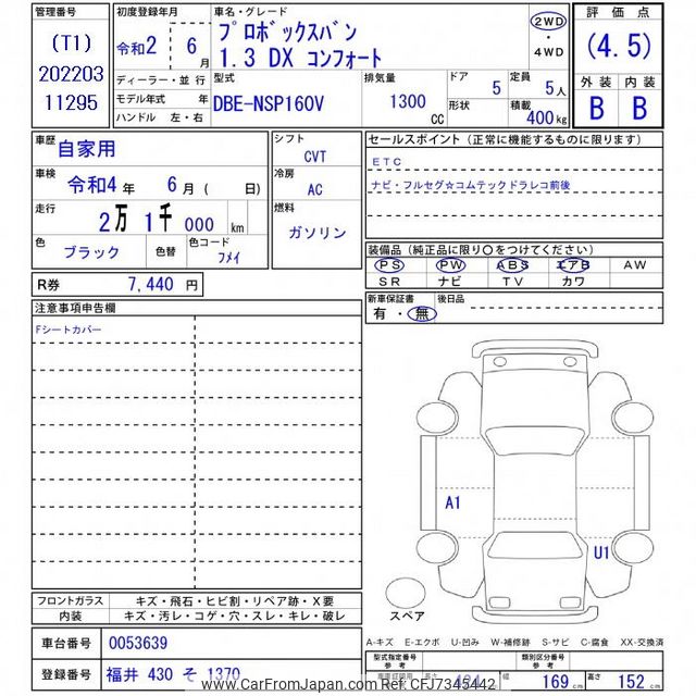 2020 Toyota Probox Van NSP160V - Car Price $9,865
