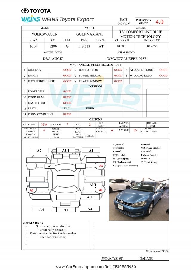 volkswagen golf-variant 2014 WVWZZZAUZEP550287 image 2