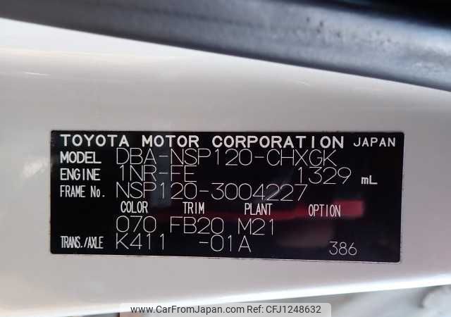 toyota ractis 2012 646828-N2024120302F-10 image 2