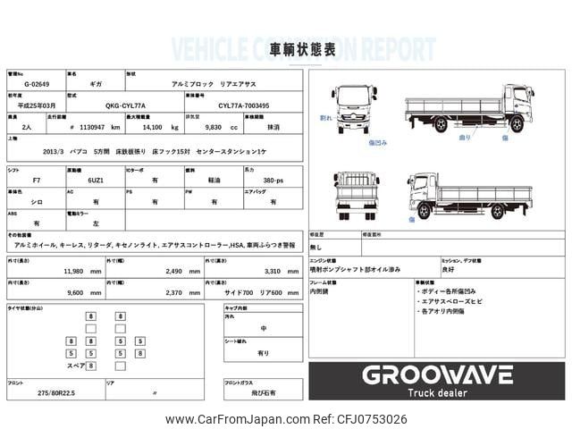 isuzu giga 2013 GOO_NET_EXCHANGE_0541786A30250129W007 image 2