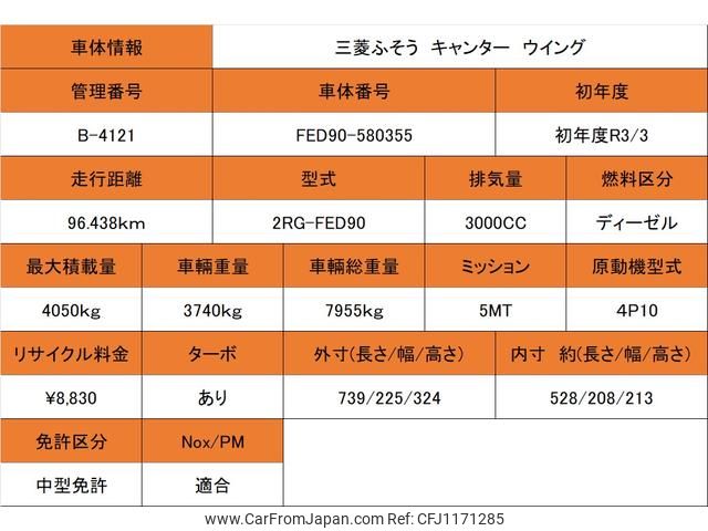 mitsubishi-fuso canter 2021 GOO_NET_EXCHANGE_0700226A30250519W001 image 2