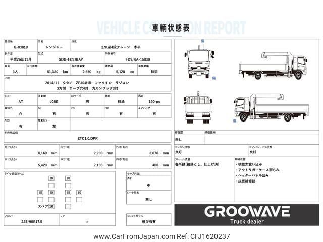 hino ranger 2014 CFJ1620237 image 2