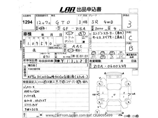 JapanRabbit公式アカウント00ページ 2000 Mitsubishi Gto Z15A - Car Price $8,481