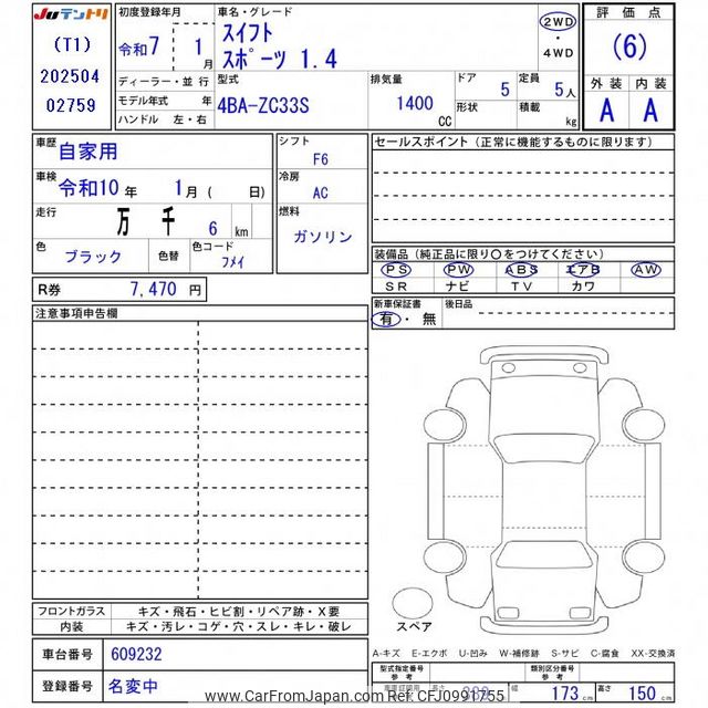 2025 Suzuki Swift ZC33S - Car Price $17,750