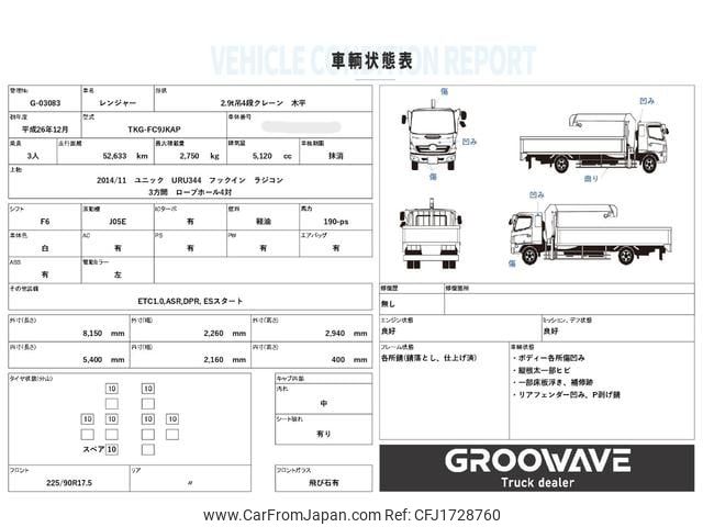hino ranger 2014 CFJ1728760 image 2