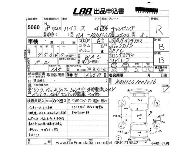 1996 Toyota Hiace Van RZH133S - Car Price $9,741