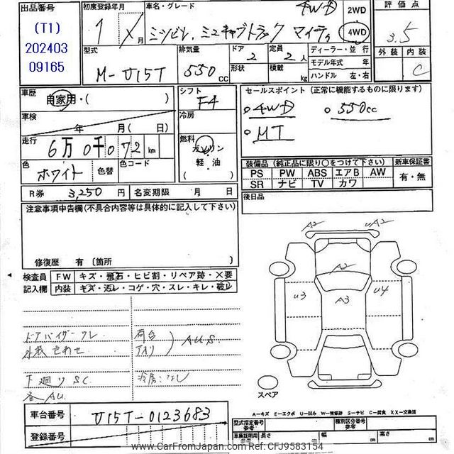 1989 Mitsubishi Minicab Truck U15T - Car Price $1,897