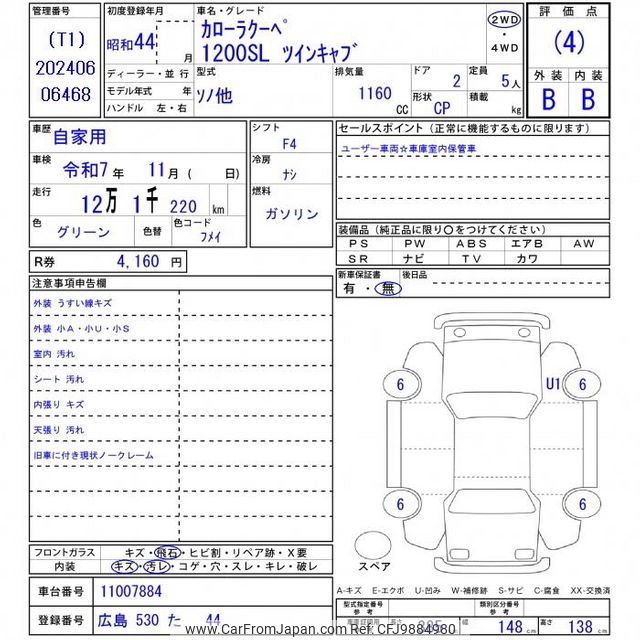 1969 Toyota Corolla ソノ他 - Car Price $15,394