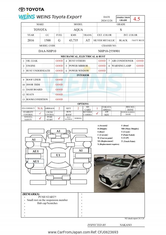 toyota aqua 2016 NHP10-2558901 image 2