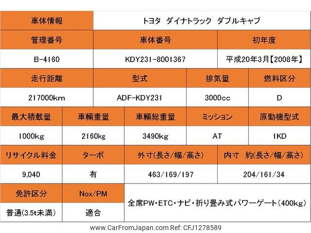 toyota dyna-truck 2008 GOO_NET_EXCHANGE_0700226A30250611W001 image 2