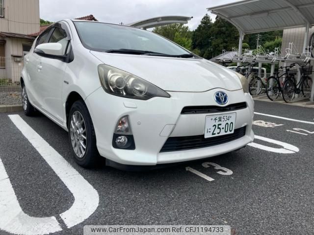 toyota aqua 2012 -TOYOTA--AQUA DAA-NHP10--NHP10-6075074---TOYOTA--AQUA DAA-NHP10--NHP10-6075074- image 1