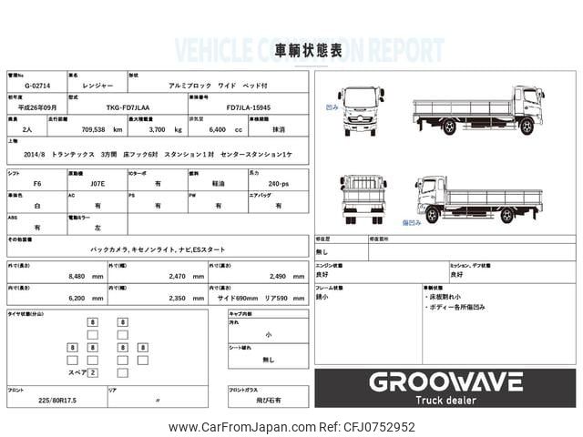 hino ranger 2014 GOO_NET_EXCHANGE_0541786A30250213W003 image 2