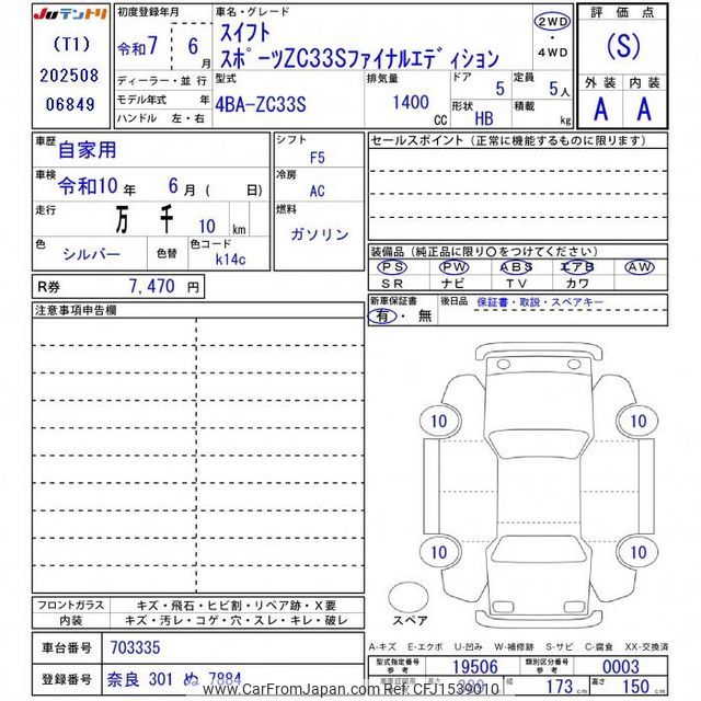 2025 Suzuki Swift ZC33S - Car Price $19,510