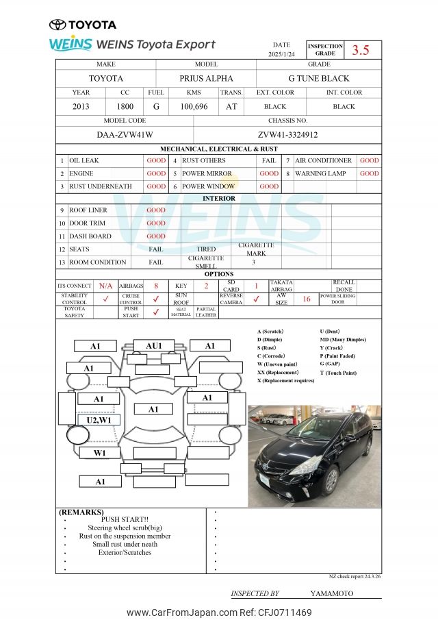 toyota prius-α 2013 ZVW41-3324912 image 2