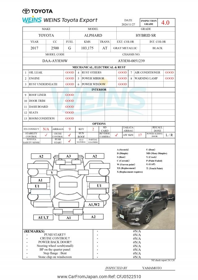 toyota alphard 2017 AYH30-0051239 image 2