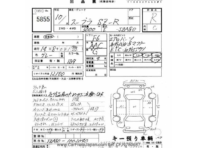 1998 Toyota Supra JZA80 - Car Price $29,491