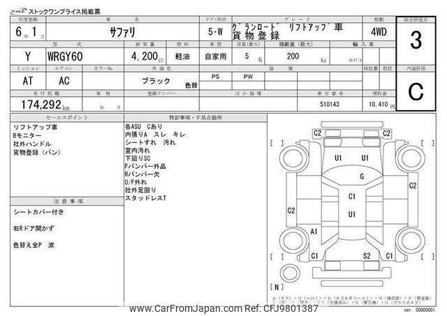 1994 Nissan Safari Y-WRGY60 4WD - Car Price $7,349