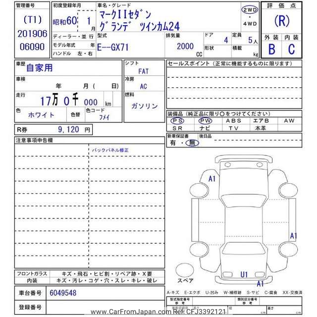 1985 Toyota Mark Ii GX71 - Car Price $4,638