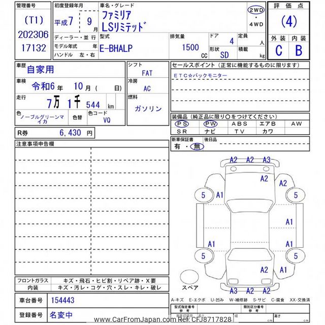 ふまページ 1995 Mazda Familia BHALP - Car Price $2,868