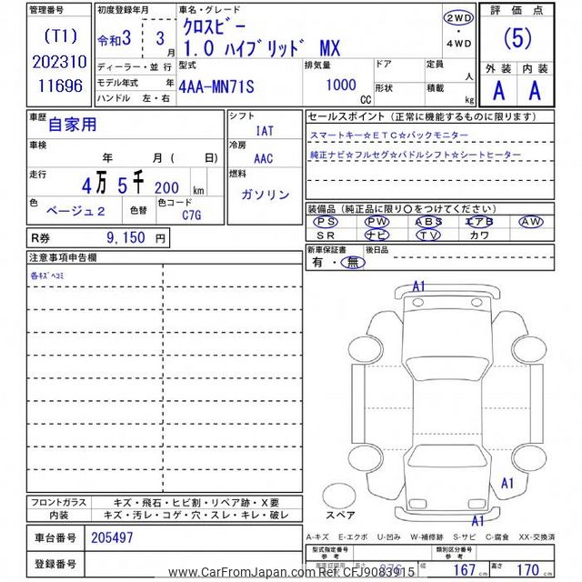 2021 Suzuki Xbee MN71S - Car Price $10,815