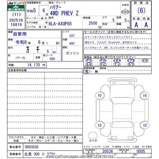 hareru購入ページ 2023 Toyota Harrier AXUP85 - Car Price $42,707