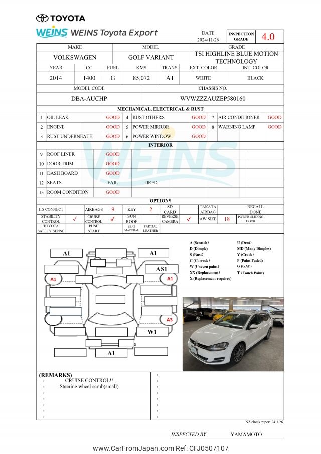 volkswagen golf-variant 2014 WVWZZZAUZEP580160 image 2