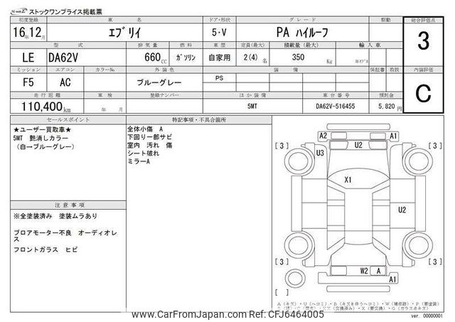 2004 Suzuki Every LE-DA62V - Car Price $1,238