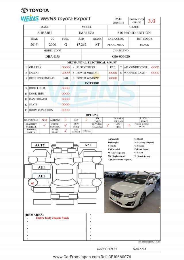 subaru impreza 2015 GJ6-006620 image 2