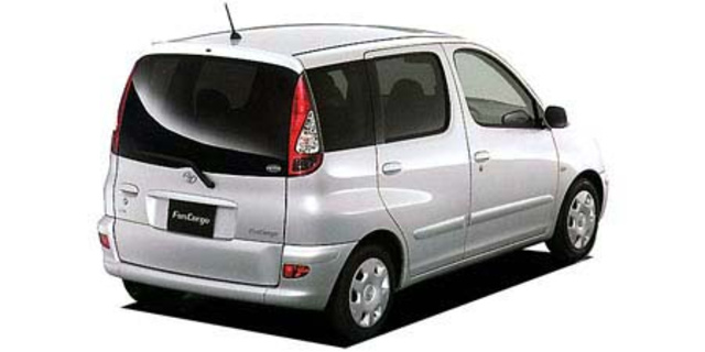 TOYOTA トヨタ FunCargo ファンカーゴ 系 KARO リア ゲート ラゲッジ マット since 1980 黒色 白色 チェック柄 模様 Toyota Funcargo X Rear Living Version Specs, Dimensions and Photos