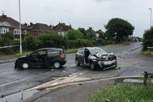 Car accident in middle of the street