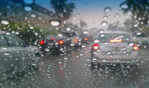 Rain limits driver vision rain drop on glass