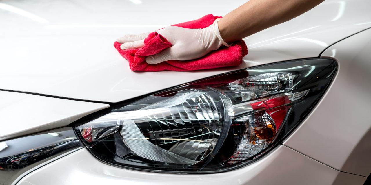 Car waxing keeps up the shine. car waxing