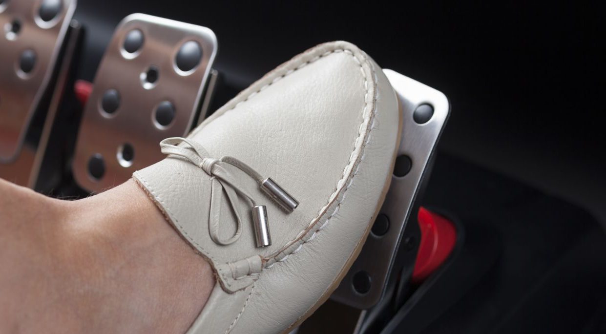 Faulty shocks can affect teh gas pedal failing shock absorber