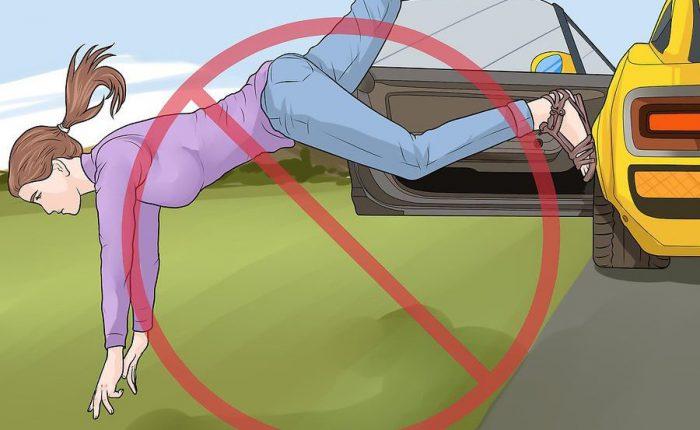 You must not break the fall by your hand at all cost! no hand while jumping