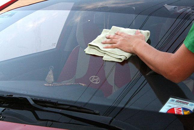 Clean the damaged area first. Repair A Windshield Chip