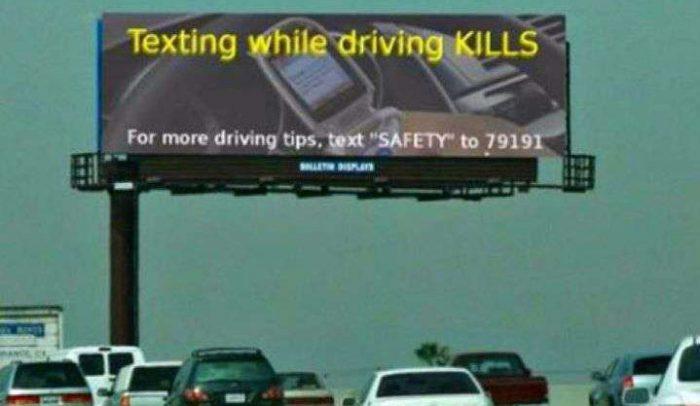 Don't Text While Driving. Text for more info. @@ Texting Funny Caution