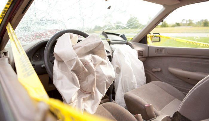 The gas which filled the airbag will escape through small vents airbag flat