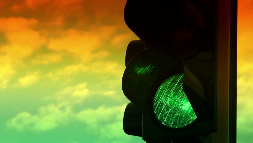 Green light used to mean caution in the past. stop light colors
