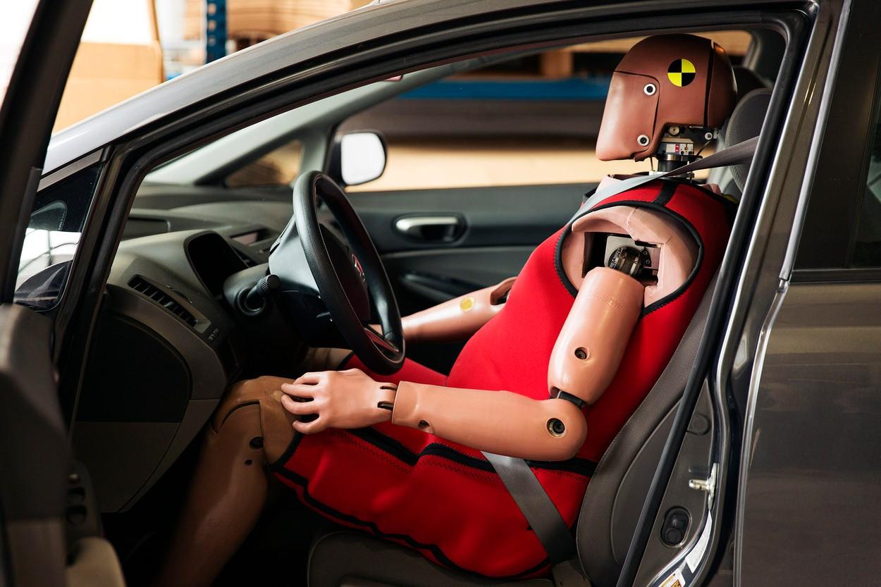 Dummy drivers are used for crash tests. automotive testing