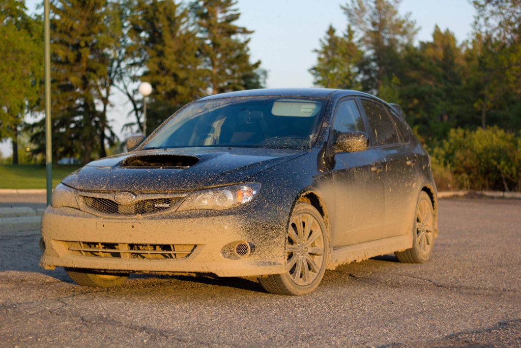 The moment you leave your black car unwashed A dirty black car