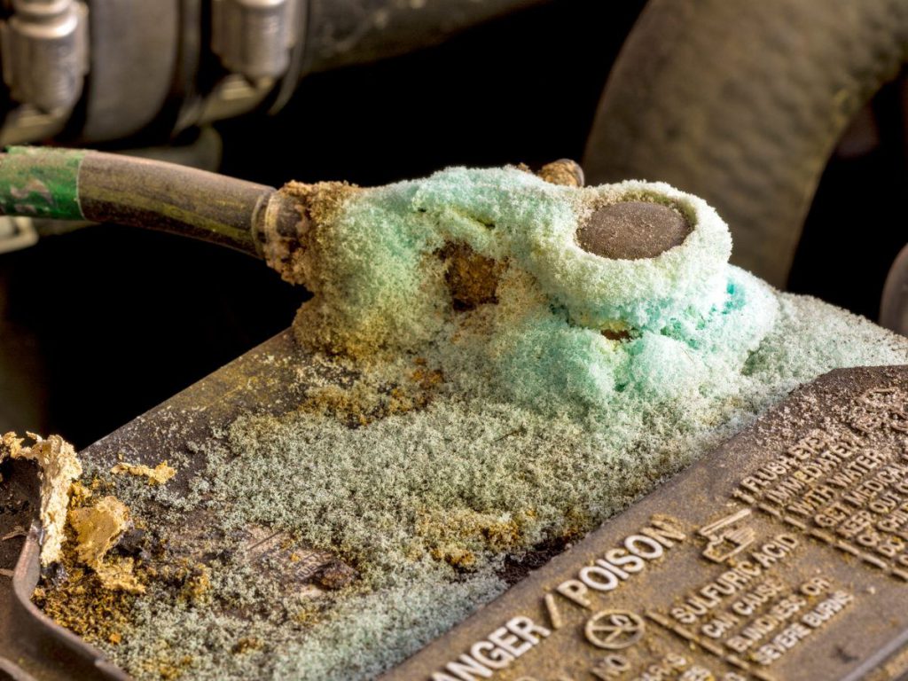 Corrosion can be seen on the car battery terminals during summer or warm weather battery light on but alternator is charging battery corrosion