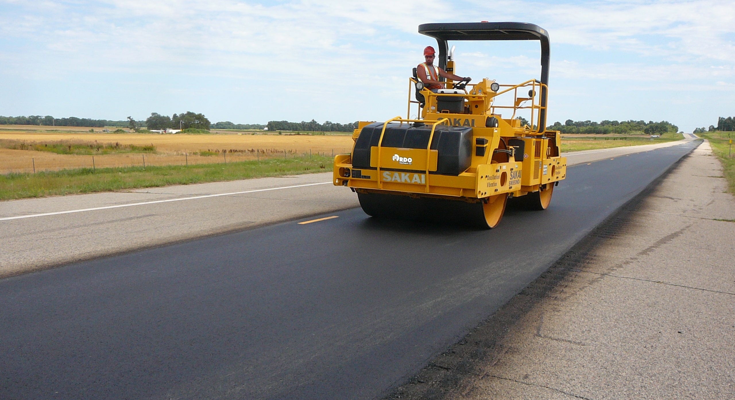 how roads are built roller machine