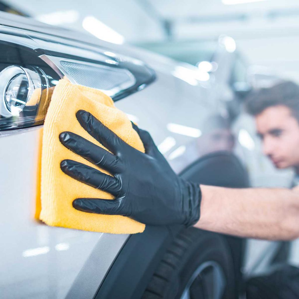 using leaf blower to dry car after washing