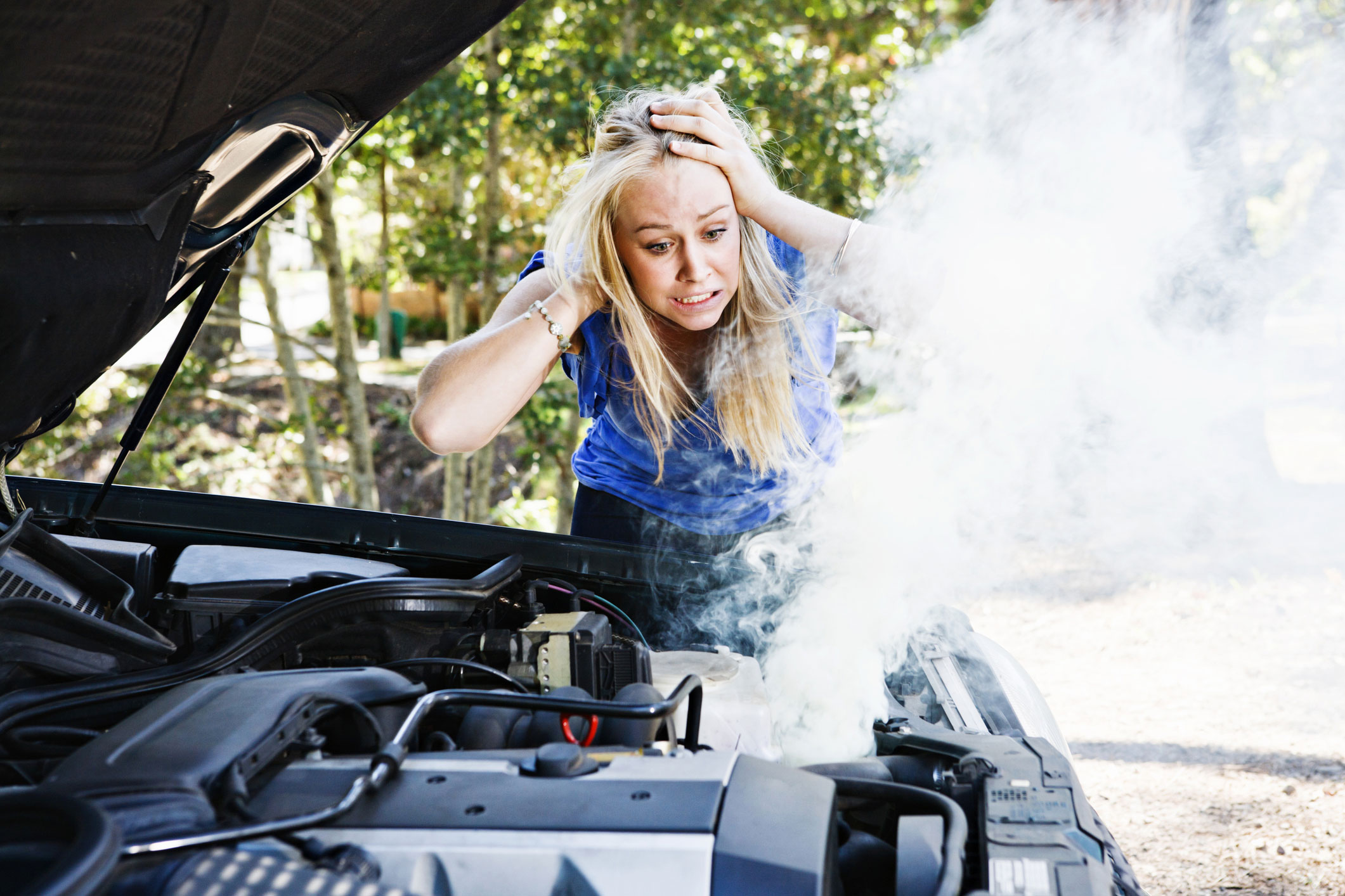 Overheated car