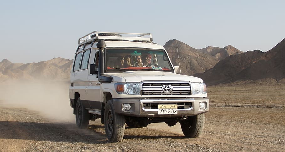 The car has a spacious cabin. Driving Toyota Land Cruiser