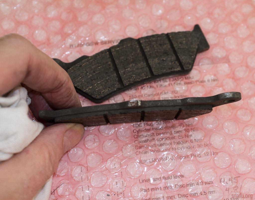 Brake pads have friction substance. uneven brake pad wear causes