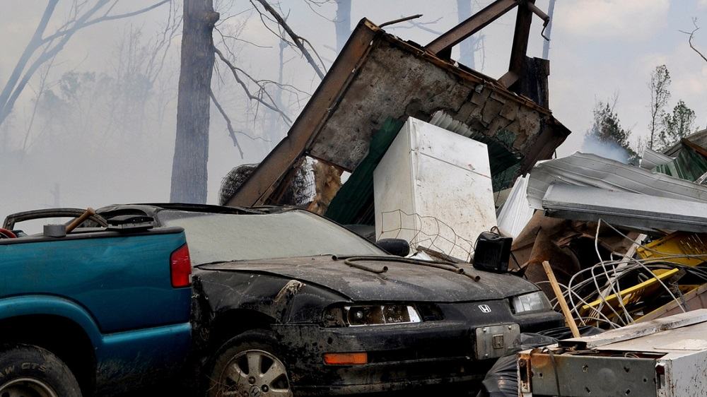 Cars destroyed in natural disasters can become salvaged. sell car for salvage